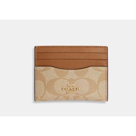 RETAIL $78 COACH Slim ID holder* light signature canvas - Picture 1 of 2